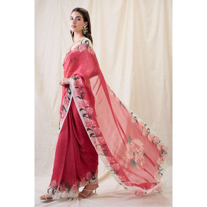 Soup by Sougat Paul Ravya Embellished Pre Draped Saree with Stitched Blouse