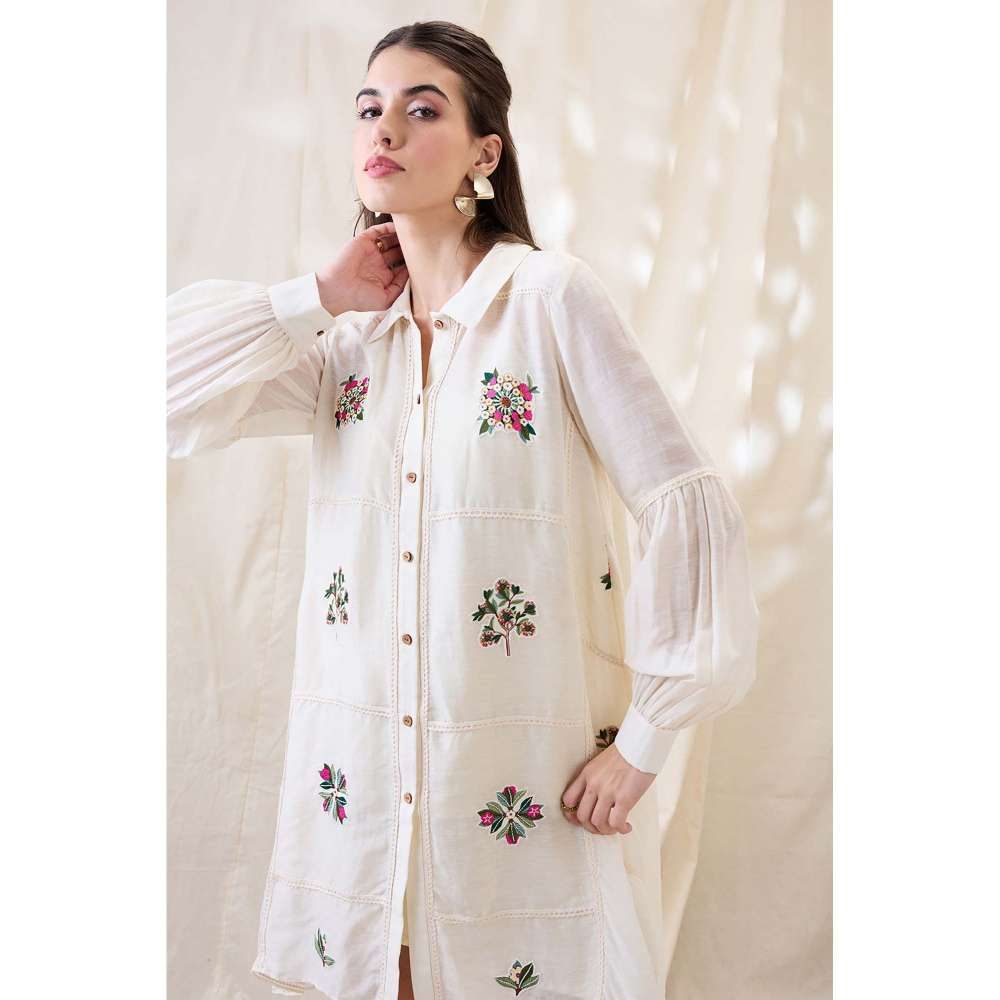 Soup by Sougat Paul Gulzaar Appliqued A-Line Dress with Slip (Set of 2)