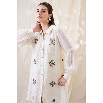 Soup by Sougat Paul Gulzaar Appliqued A-Line Dress with Slip (Set of 2)