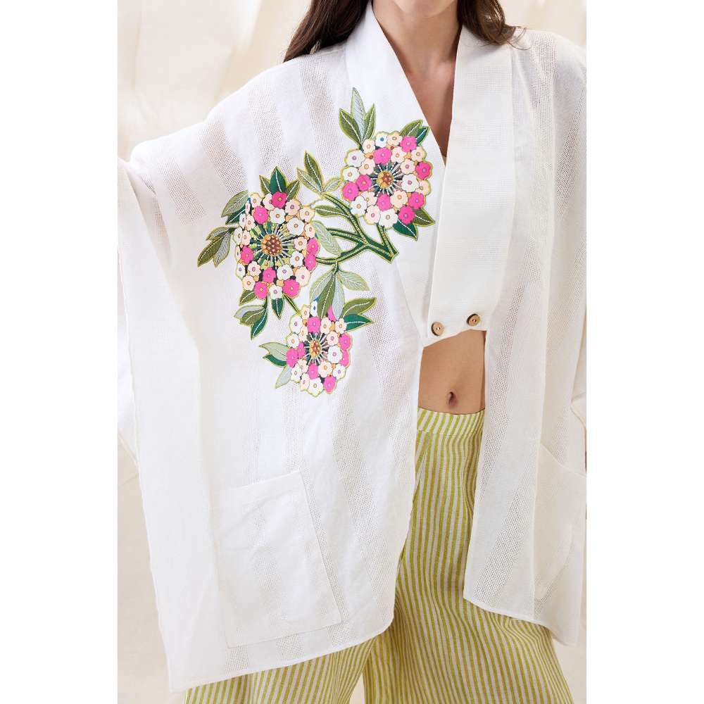 Soup by Sougat Paul Gulzaar Appliqued Floral Print Co-Ord (Set of 2)