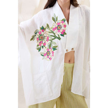 Soup by Sougat Paul Gulzaar Appliqued Floral Print Co-Ord (Set of 2)