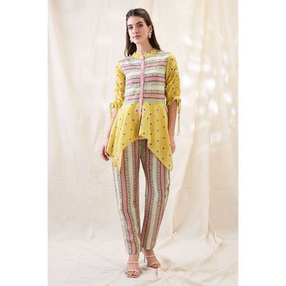 Soup by Sougat Paul Yellow Nooma Printed Handkerchief Co-Ord (Set of 2)