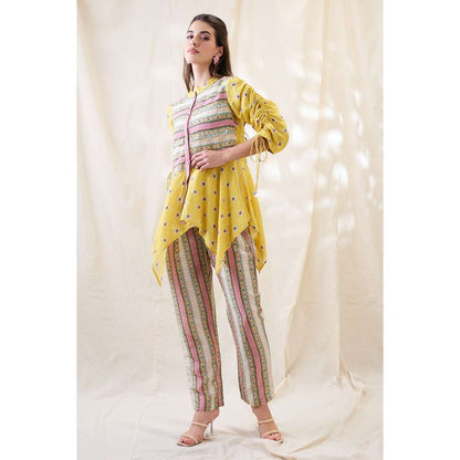 Soup by Sougat Paul Yellow Nooma Printed Handkerchief Co-Ord (Set of 2)