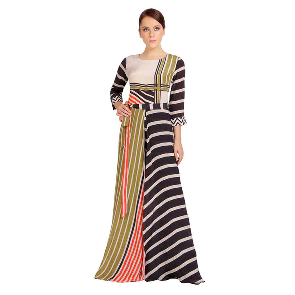 Soup by Sougat Paul Stripes Printed Multicolour Jumpsuit