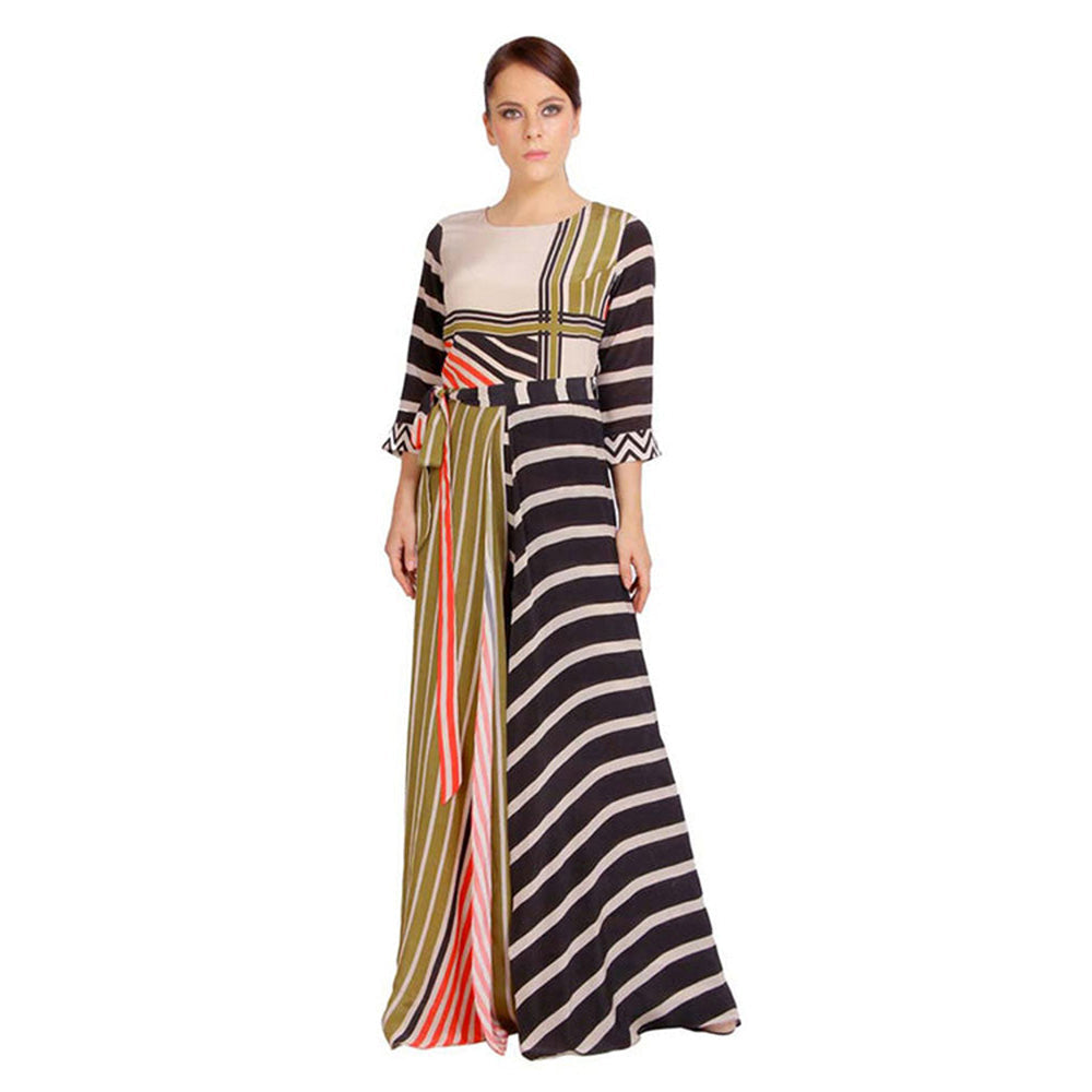 Soup by Sougat Paul Stripes Printed Multicolour Jumpsuit