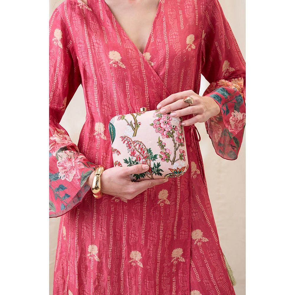Soup by Sougat Paul Women Beige Silk Clutch
