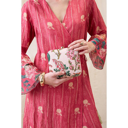 Soup by Sougat Paul Women Beige Silk Clutch