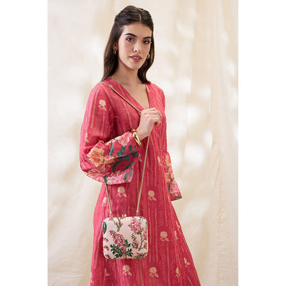 Soup by Sougat Paul Women Beige Silk Clutch