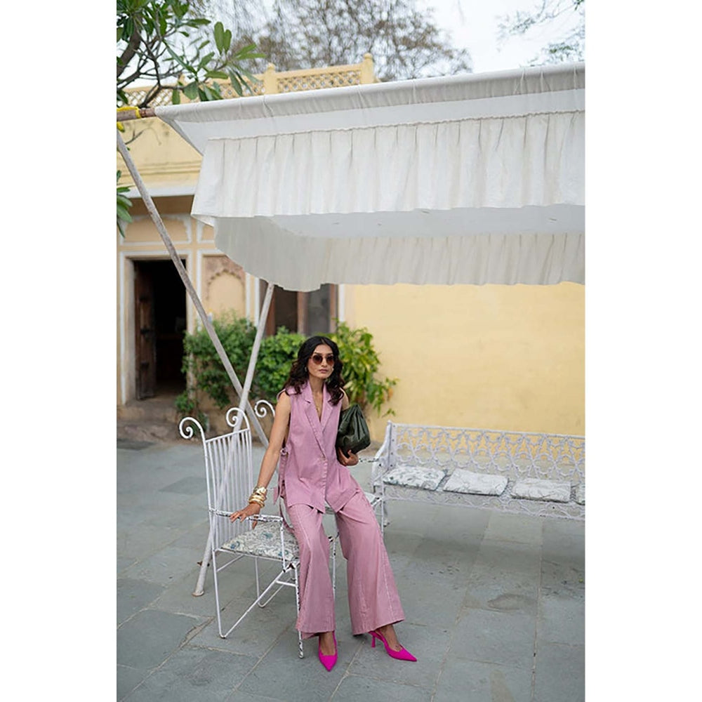 SPACE Phool Cotton Pink Denim Co-Ord Set
