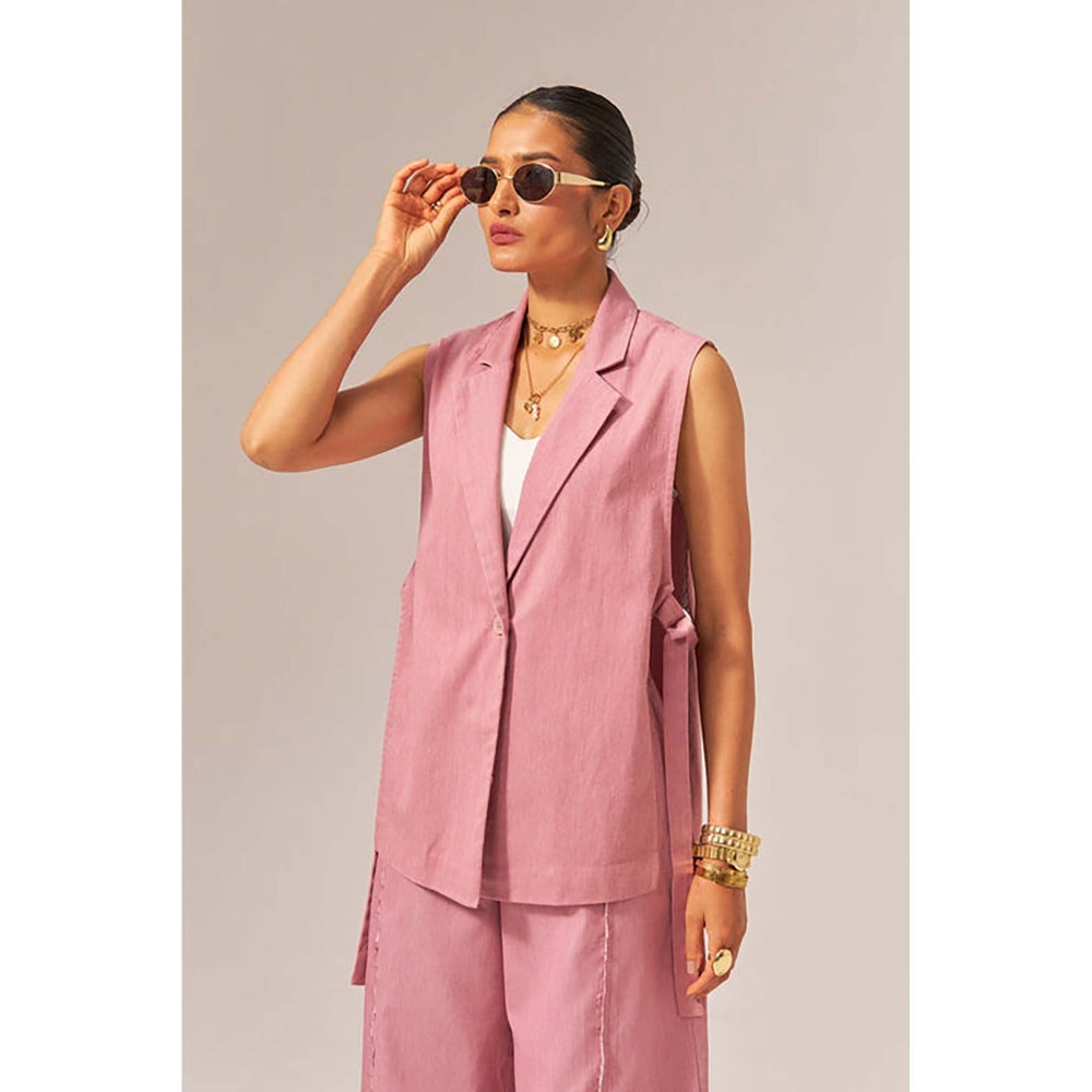 SPACE Phool Cotton Pink Denim Co-Ord Set