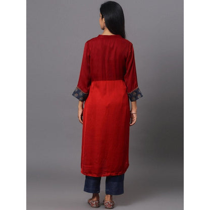 Spring Soul Color Block Modal Silk Detailing On Sleeves Kurta