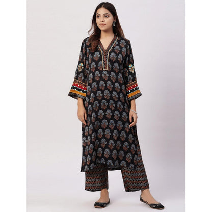 Spring Soul Modal Silk Ajrakh Applique & Embroidery Kurta