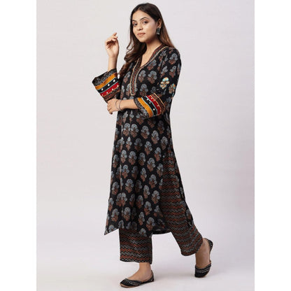 Spring Soul Modal Silk Ajrakh Applique & Embroidery Kurta