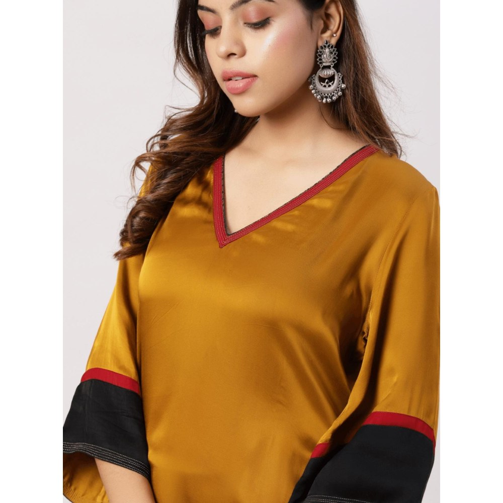 Spring Soul Modal Silk Color Block Brocade Pockets Kurta