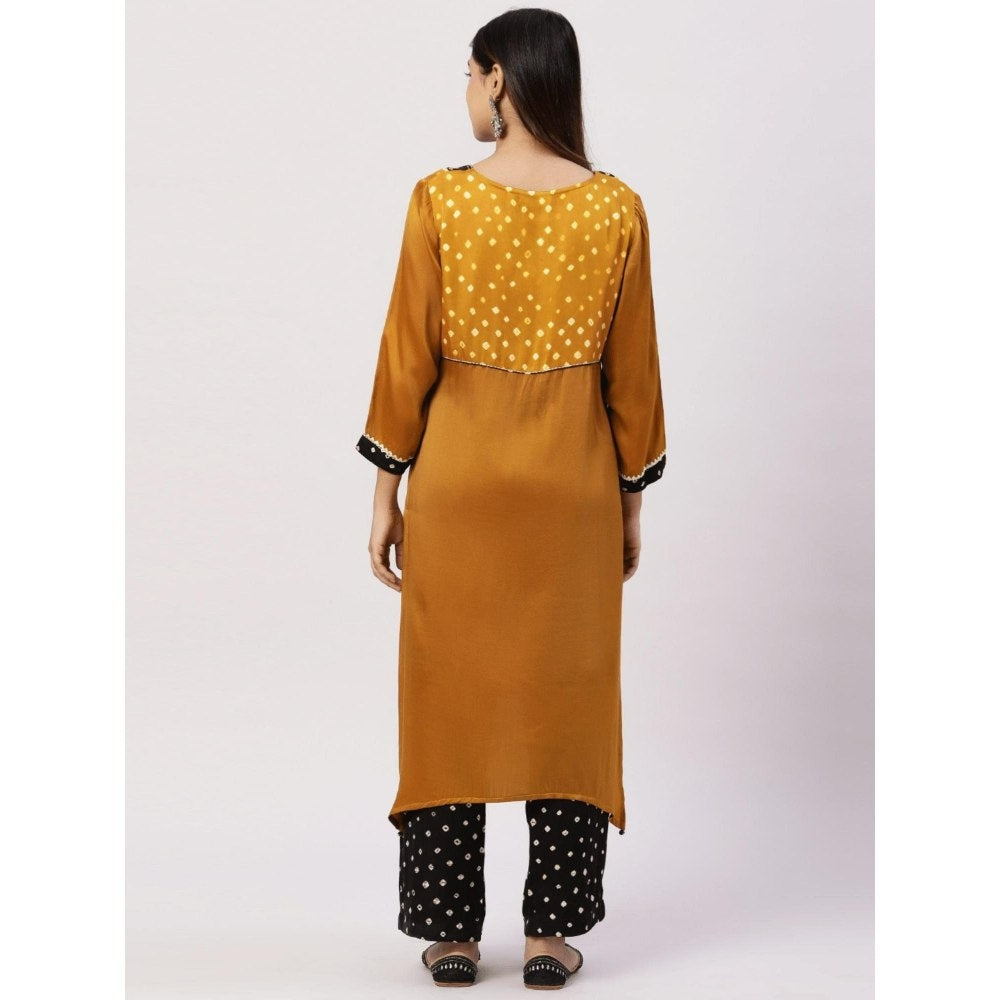 Spring Soul Mustard Yellow Bandhani Print Kurta and Pant (Set of 2)