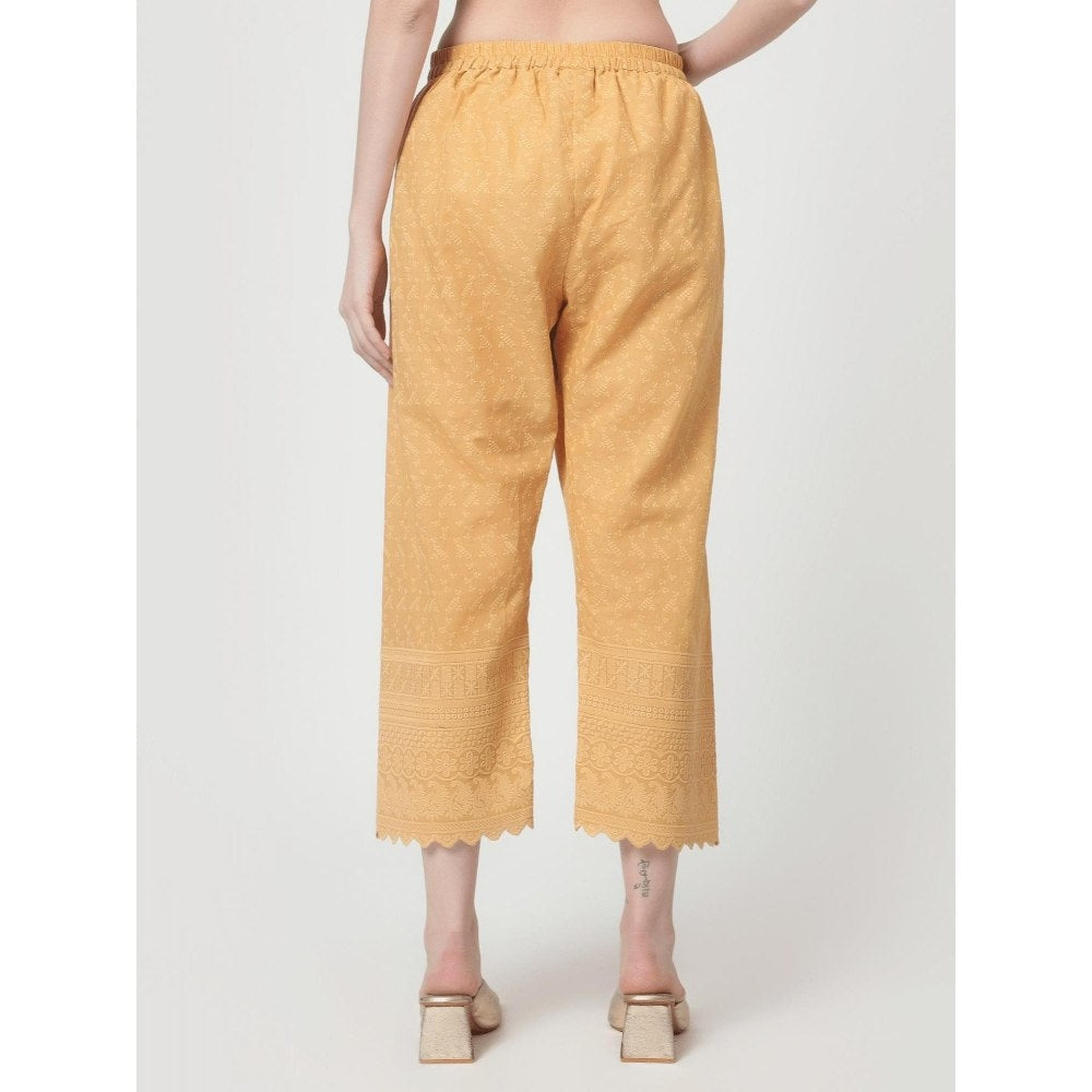 Spring Soul Cotton Ankle Length with Scallop Embroidery Pant
