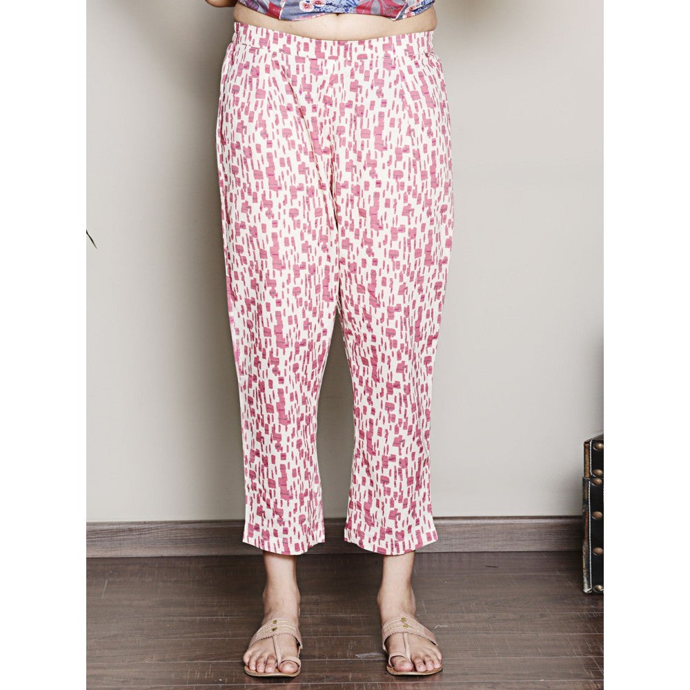 Spring Soul Printed Blue A-Line Kurta with Pant (Set of 2)