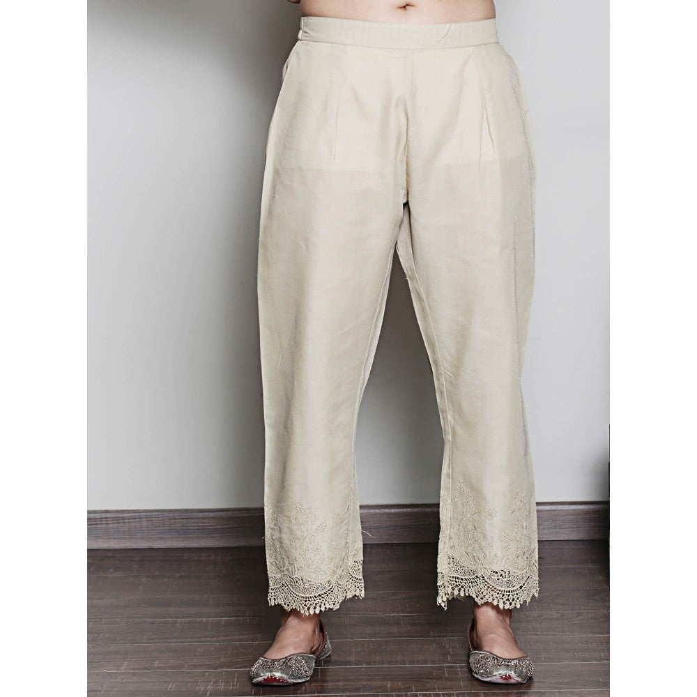 Spring Soul Cotton Pant In Lace and Cutwork Fabric