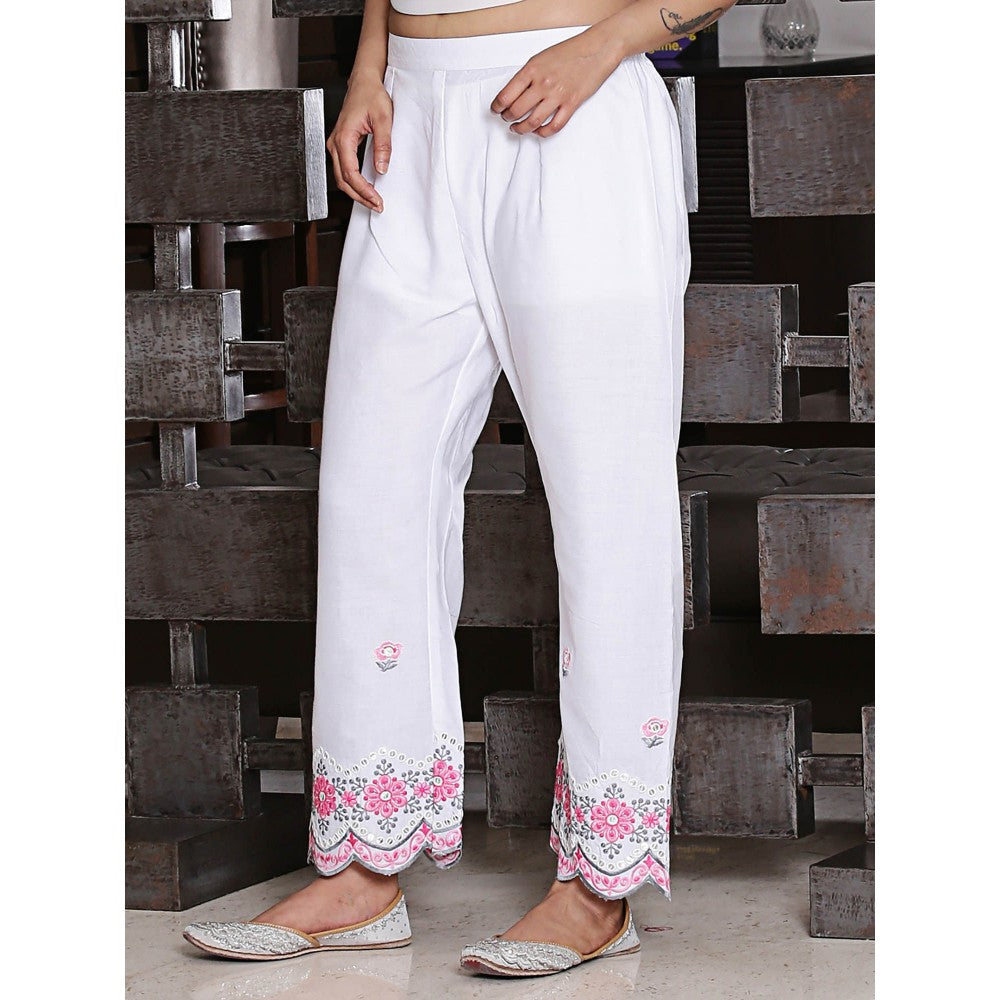 Spring Soul Cotton Scallop Embroidered Pant