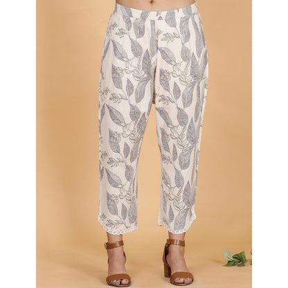 Spring Soul Purple Leaves Printed A-Line Co-Ord (Set of 2)