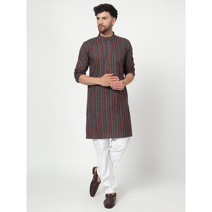 Spring Soul Men's Maroon Band Collar Kurta