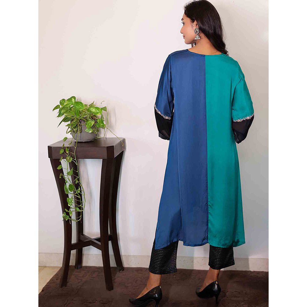 Spring Soul Half and Half Modal Silk Regular Kurta with Dori Work Embroidery