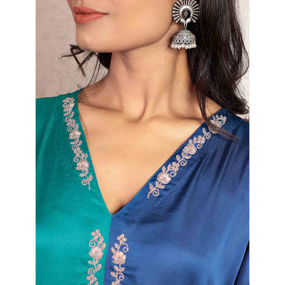 Spring Soul Half and Half Modal Silk Regular Kurta with Dori Work Embroidery