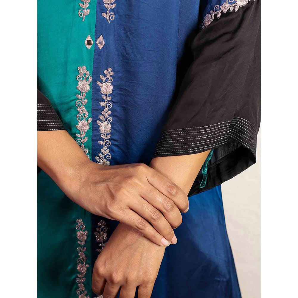 Spring Soul Half and Half Modal Silk Regular Kurta with Dori Work Embroidery