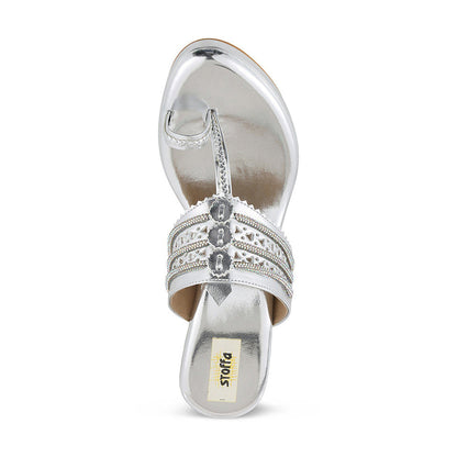 STOFFA Crystal Chain High Kolhapuri-Silver