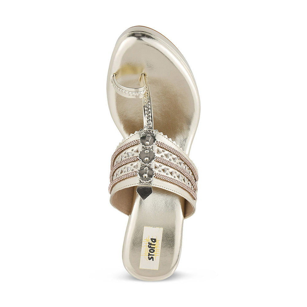 STOFFA Crystal Chain High Kolhapuri-Gold