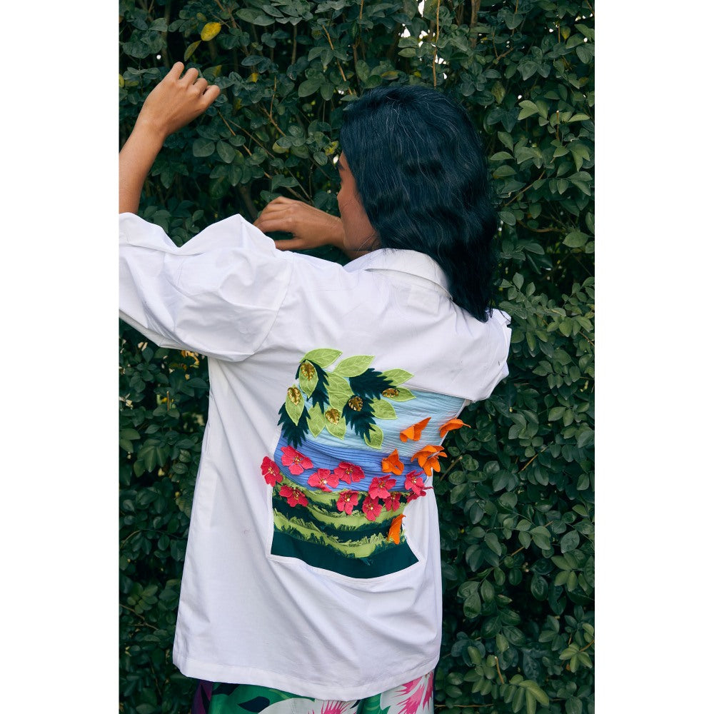 Studio Moda India White Blair Garden Shirt