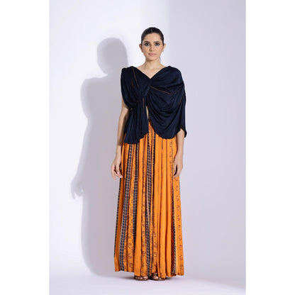 Studio Surbhi Multi-Coloured Printed Top with Skirt (Set of 2)