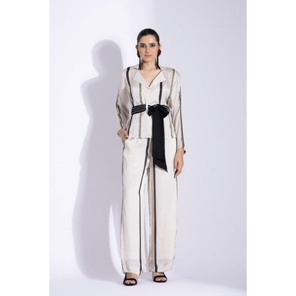 Studio Surbhi Black and White Printed Co-Ord (Set of 3)