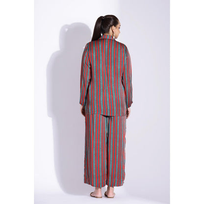 Studio Surbhi Red Stripes Relaxed Co-Ord (Set of 2)