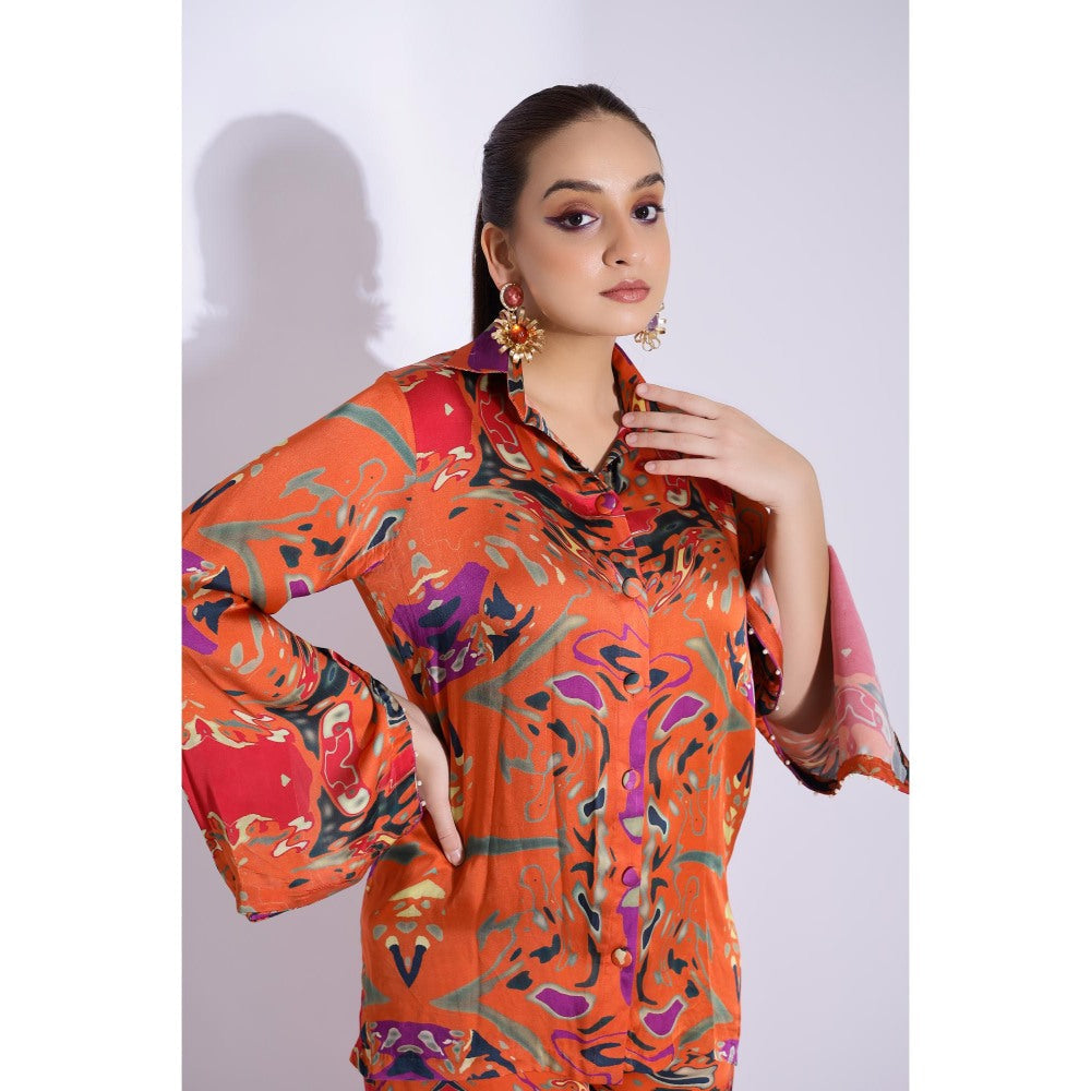 Studio Surbhi Orange Printed Co-Ord (Set of 2)