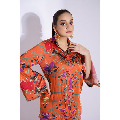 Studio Surbhi Orange Printed Co-Ord (Set of 2)