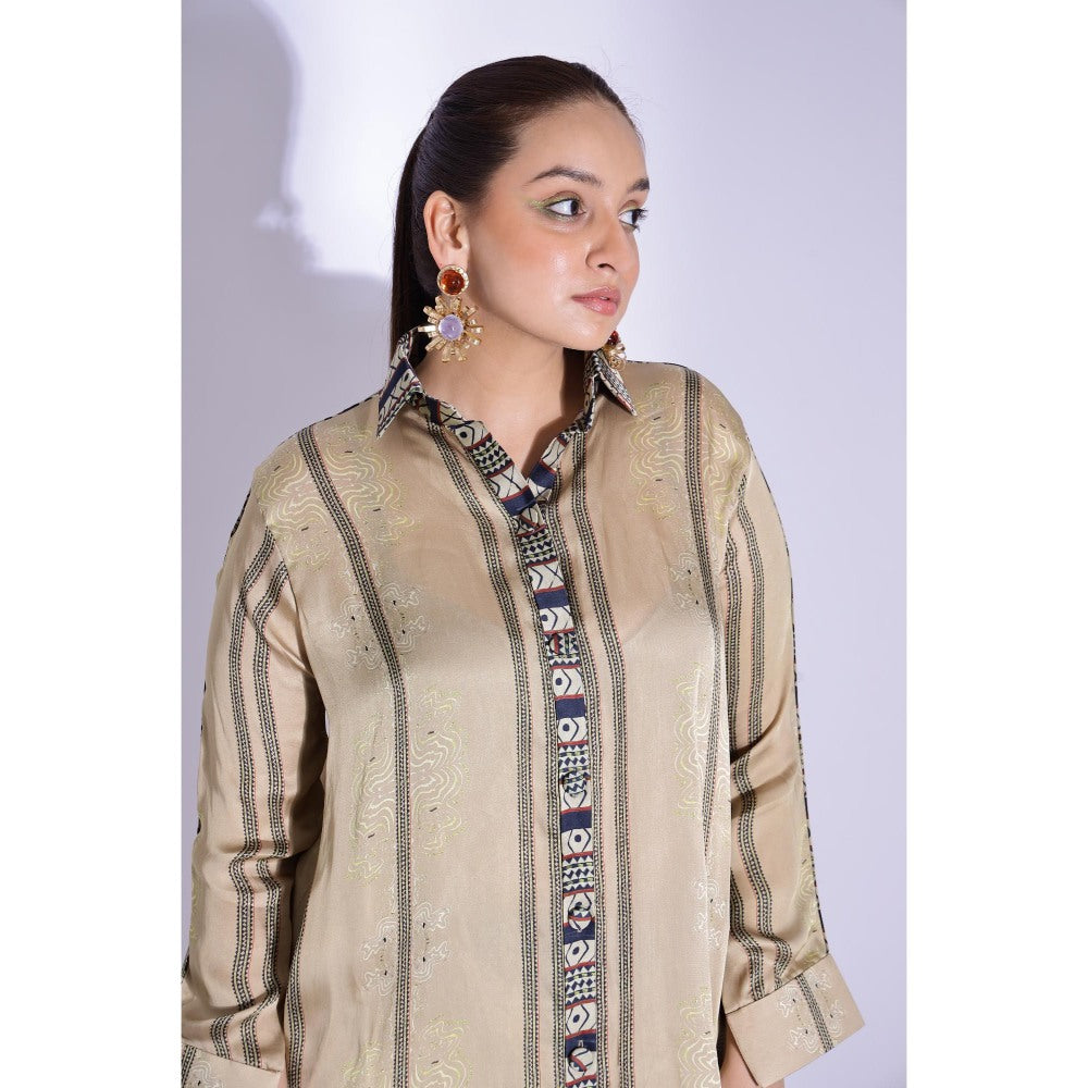 Studio Surbhi Beige Printed Co-Ord (Set of 2)