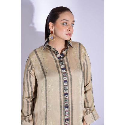 Studio Surbhi Beige Printed Co-Ord (Set of 2)