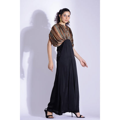 Studio Surbhi Multi-Coloured Hand Draped Kaftan Style Jumpsuit