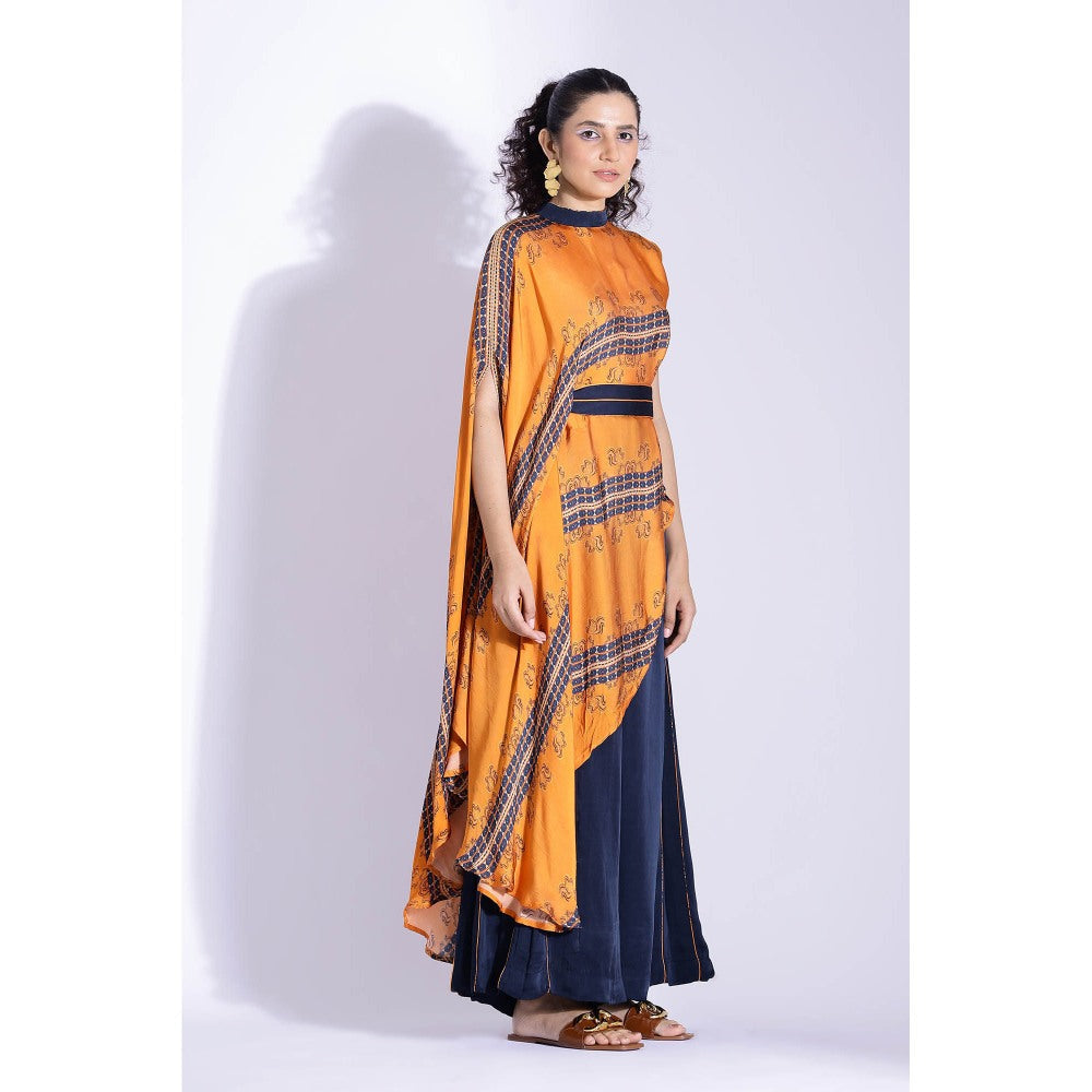 Studio Surbhi Multicolor Georgette Satin Embellished Kurta with Pant and Belt (Set of 3)