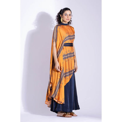 Studio Surbhi Multicolor Georgette Satin Embellished Kurta with Pant and Belt (Set of 3)