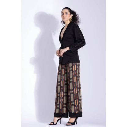 Studio Surbhi Silk Close Fit Printed Jacket and Pant (Set of 2)