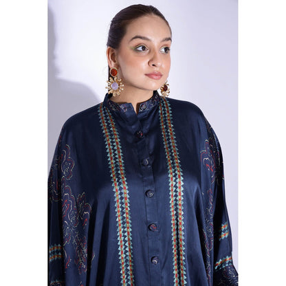 Studio Surbhi Georgette Satin Kimono Printed Co Ord (Set of 2)