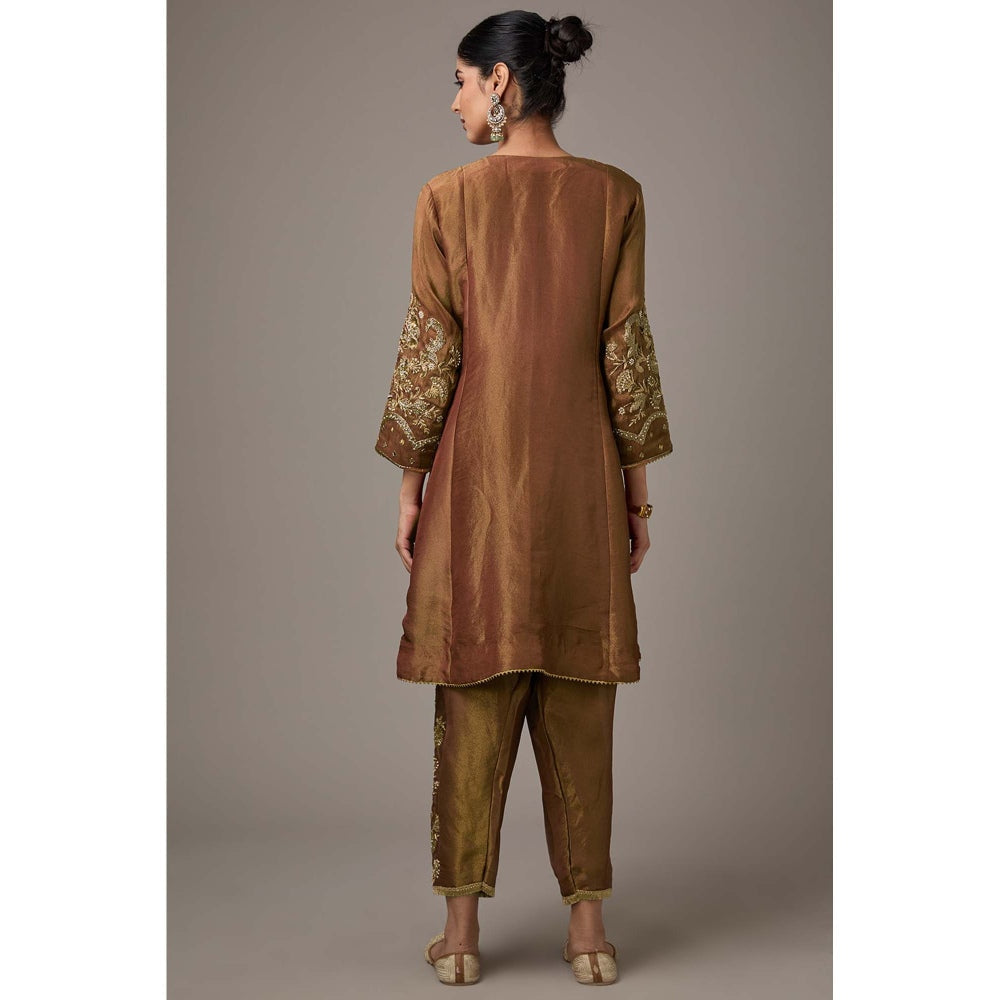 Studio A Maroon A-Line Short Anarkali with Salwar and Dupatta (Set of 3)