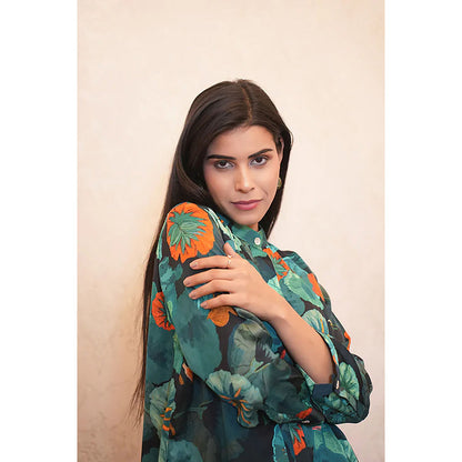 Studio Chiraiya Green Floral Co-Ord (Set of 2)