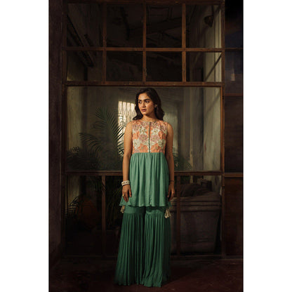 Suave by Neha Arora Multi-Colour Meadow Sharara With Kurta (Set of 2)