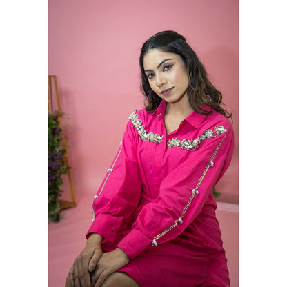 SUBTLE Pink Rani Shirt Mini Dress