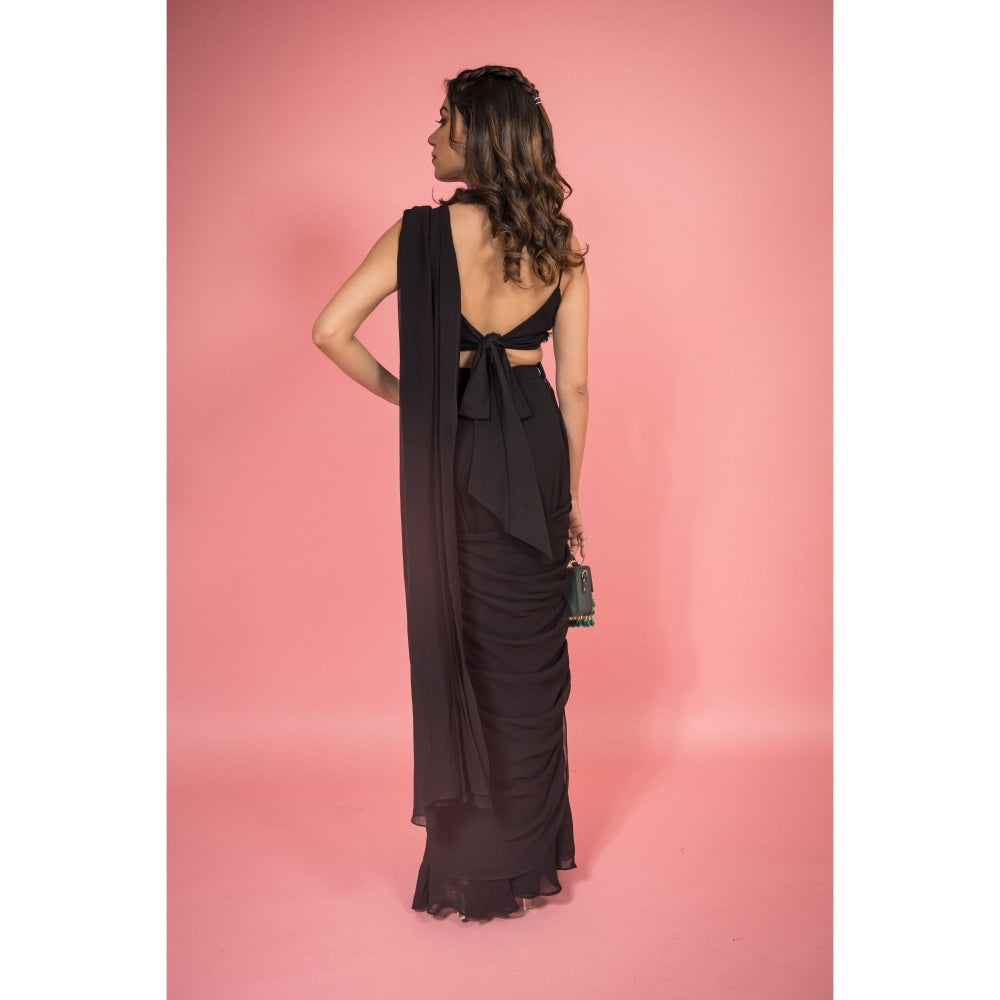 SUBTLE Nysaa Polki Drape Saree with Stitched Blouse