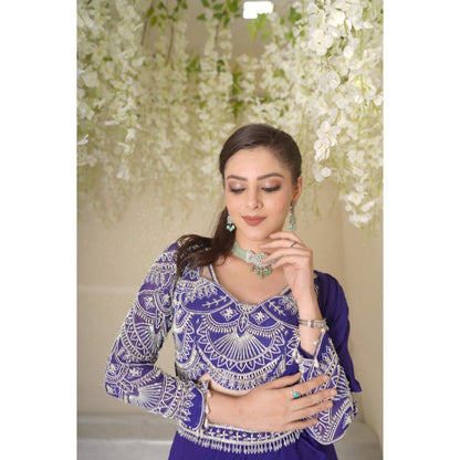 SUBTLE Ruhaani Drape Saree with Stitched Blouse and Belt