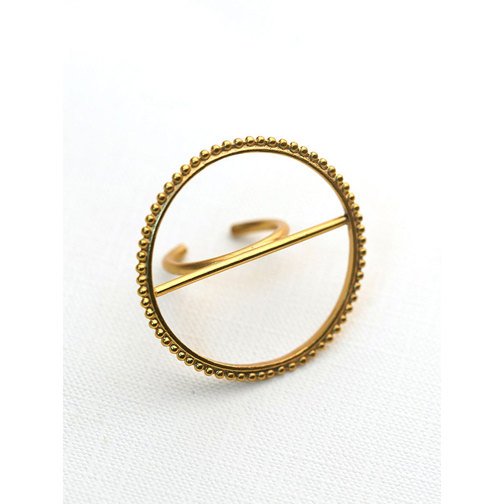 Suhani Pittie Gold Plated Round Ball Chain Wire Plain Ring